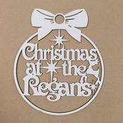 Christmas at the Surname Large White Bauble ( 3mm Approx 24x30cm)