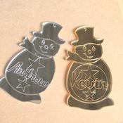 Mirror Christmas Snowman Personalised with Name (10cm) image
