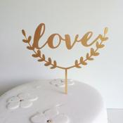 Love With Leaves Wedding Cake Topper image