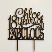 Personalised 18 Years of FABULOUS Cake Topper image