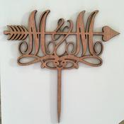 Monogram Cake Topper With Arrow image