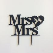 Mrs and Mrs Heart Caketopper image