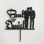 Male Same Sex Personalised Cake Topper image