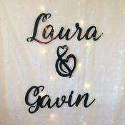 Acrylic Back Drop Names Sign ( Each Name approx 59cm wide)