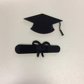 Black Acrylic Graduation Craft Pack  5cm each(PK OF 5)