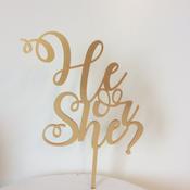He or She Baby reveal Cake Topper image
