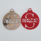 Personalised Christmas Monogram Bauble (approx 10cm) image