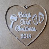 Baby's First Christmas Clear  Acrylic Bauble (10cm) image