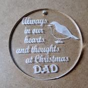 Robin Clear Acrylic Bauble (10cm) image