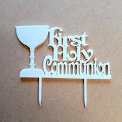First Holy  Communion Cup Cake Topper image