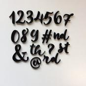 Set of Curly Font Numbers &amp;amp; Symbols Fondant Stamps
