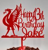 Personalised Name and Age Liverpool Cake Topper