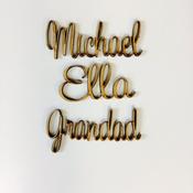 NAMES (3cm in height in proportion)