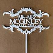 Name &amp;amp; Date Wedding Cake Topper image