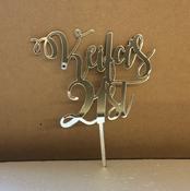 Name and 21st Cake Topper image
