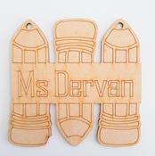 Set of Hanging Pencils with Name (15cm)