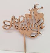 Always with Stag &amp;amp; Doe Cake Topper image
