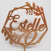 Hexagon Personalised Birthday Cake Topper image