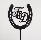 Horse Shoe with Two Letters Cake Topper image