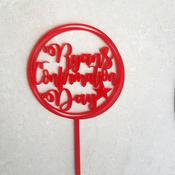 Personalised Confirmation Cake Topper Hoop Design image