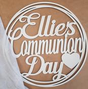 Christening, Communion or Confirmation 40cm White Hoop