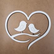Heart  Frame with Birds Box insert 16cm