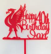 Liverpool Cake Topper with Name &amp;amp; Age image