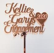 Engagement Cake Topper with Year on Heart image