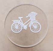 BIKE WITH BASKET OF FLOWERS FONDANT EMBOSSER STAMP image