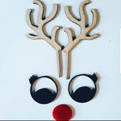 REINDEER ANTLERS EYES AND RED NOSE SET image