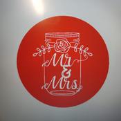 MR &amp;amp; MRS MASON JAR AND FLOWERS FONDANT EMBOSSER STAMP