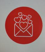 ENVELOPE  WITH HEARTS  FONDANT EMBOSSER STAMP