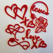 Fondant Cake Stamps Love Set (5cm - 7cm approx) (Colours may Vary)