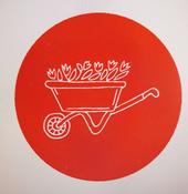 WHEELBARROW WITH FLOWERS WITH FLOWERS EMBOSSER STAMP