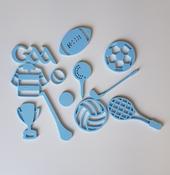 Fondant Cake Stamps Sport  (3cm-5cm approx) (Colours may vary)