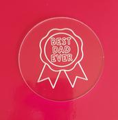 BEST DAD ROSETTE CUPCAKE  EMBOSSER STAMP