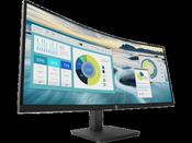HP P34hc G4 - P-Series - LED monitor - curved - 34" - 3440 x 1440 WQHD @ 60 Hz - VA - 250 cd/m² - 3500:1 - 5 ms - HDMI, DisplayPort, USB-C - speakers - black