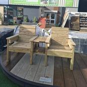 Jack &amp;amp; Jill Seat Double Seat - Pressure Treated Timber (straight)