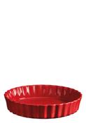 Emile Henry Deep Flan Dish - 24.5 cm Burgundy