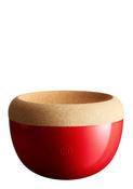 Emile Henry Burgundy Ceramic Fruit Bowl &amp; Storage