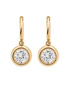 Burren - Sole CZ Drop Huggie Earrings image