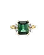 Green Tourmaline &amp; Diamond Ring image