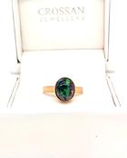 Oval Green Opal Gold Ring image