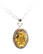 Olive green amber pendant image