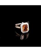 Citrine &amp; Diamond Emerald Cut Ladies Ring image