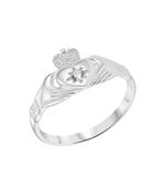 Claddagh Ring With CZ Heart