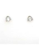 Clear stone set white gold studs image