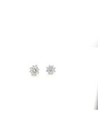9ct White Gold CZ Cluster Studs image