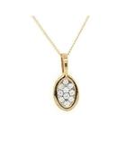 9ct CZ Oval Pendant image
