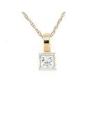 Square two tone cz pendant 9ct image